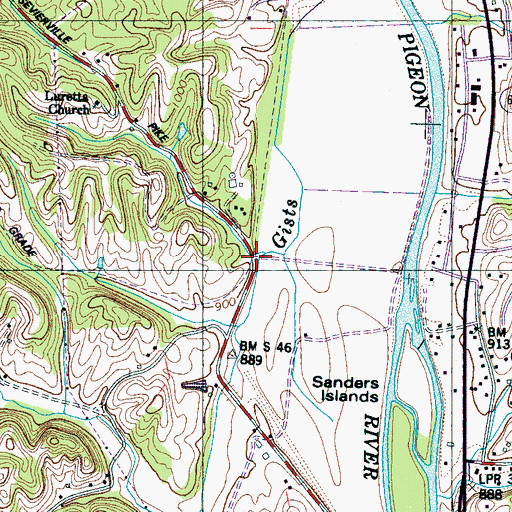 Topographic Map of Ewing (historical), TN