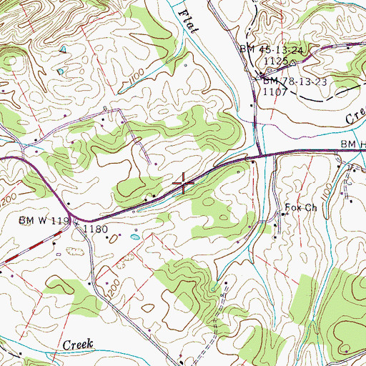 Topographic Map of Fox (historical), TN
