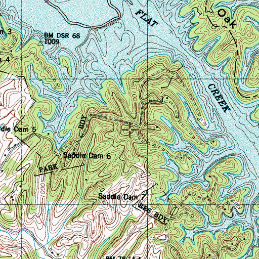 Topographic Map of Kerr Knob, TN