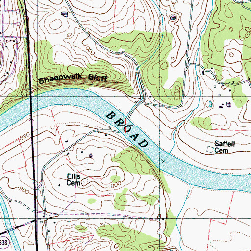 Topographic Map of Kykers Ferry (historical), TN