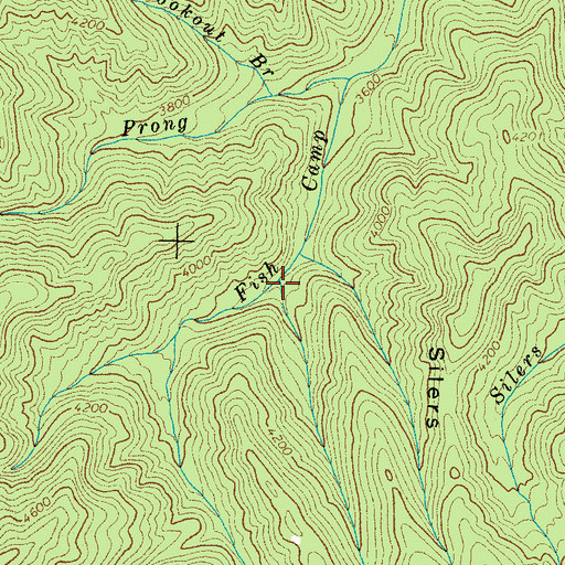 Topographic Map of Lean-To Branch, TN