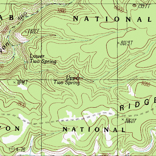 Topographic Map of Upper Two Spring, AZ