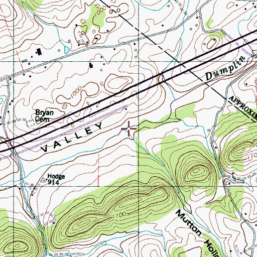 Topographic Map of Mutton Hollow Creek, TN