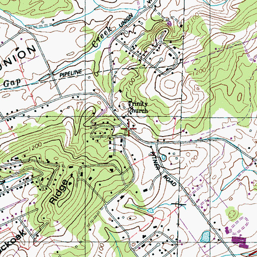 Topographic Map of Pitner (historical), TN