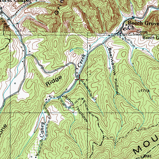 Topographic Map of Shandy Hollow, TN