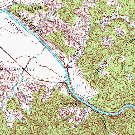 Topographic Map of Tattle Branch, TN