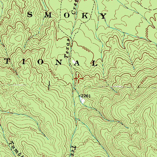 Topographic Map of Texas Settlement (historical), TN