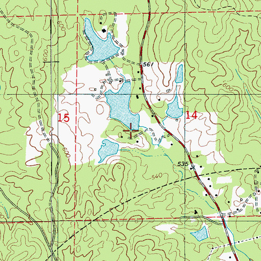 Topographic Map of Moore Dam, AL