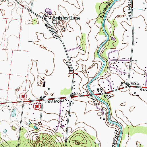 Topographic Map of Beasley Road, TN