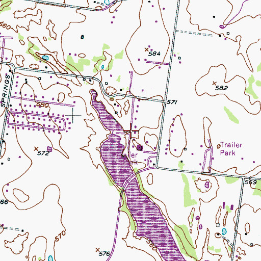 Topographic Map of Blansett Meadows, TN
