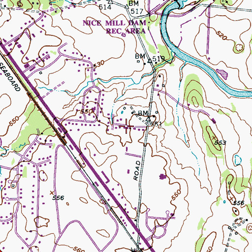 Topographic Map of Cherry Hill Estates, TN