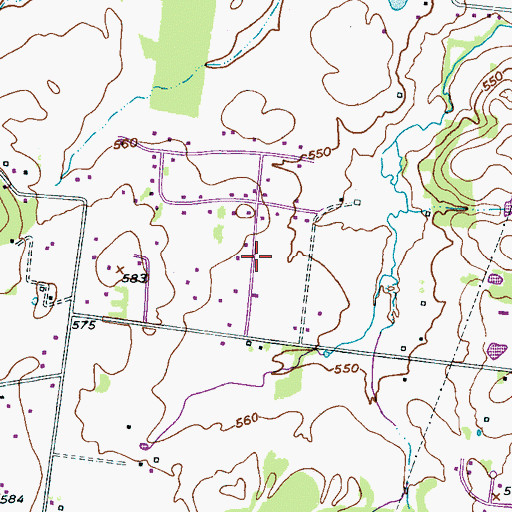 Topographic Map of Cherry Lane Acres, TN