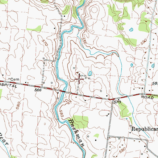Topographic Map of Compton Meadows, TN