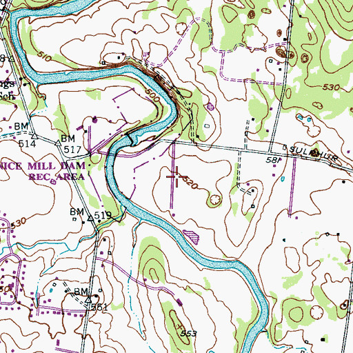 Topographic Map of Colonial Village, TN