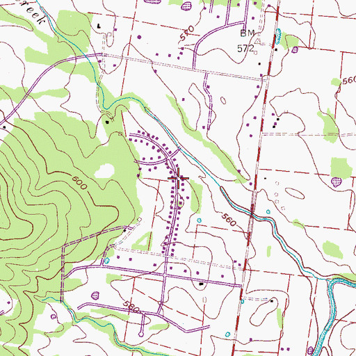 Topographic Map of Creekside, TN