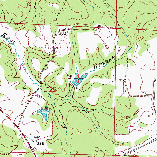 Topographic Map of Sanders Lake, AL