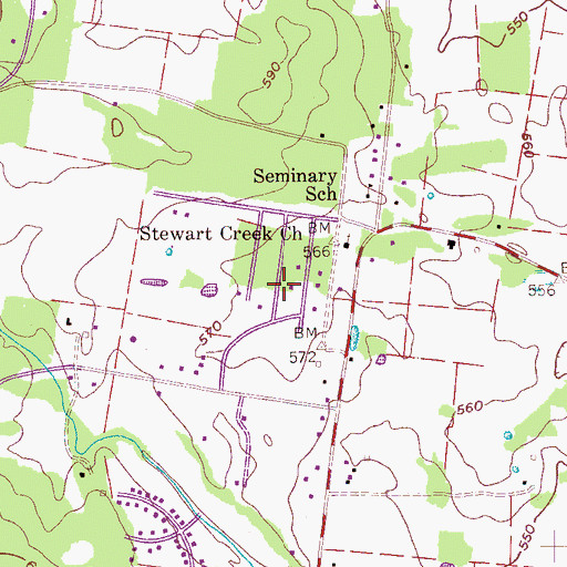 Topographic Map of Foxland Forest, TN