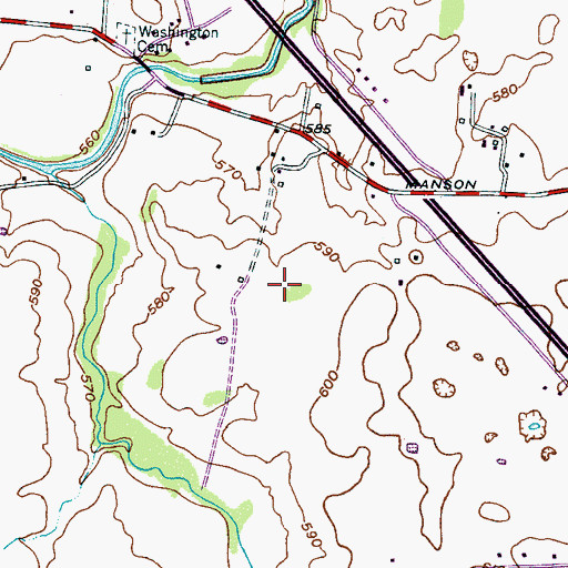 Topographic Map of Glendale, TN