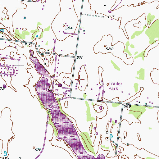 Topographic Map of Henry Lane, TN