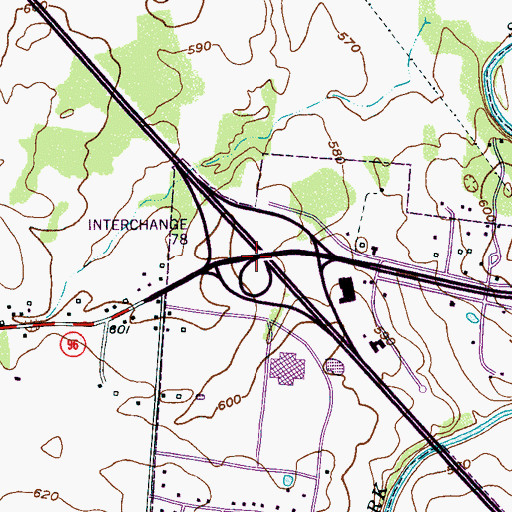 Topographic Map of Interchange 78, TN