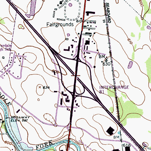 Topographic Map of Interchange 81, TN