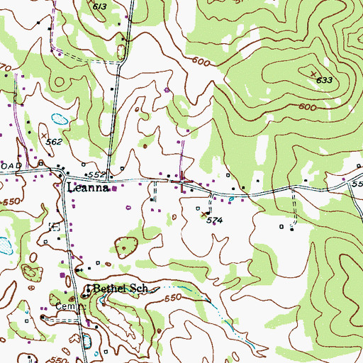 Topographic Map of Jamestown, TN