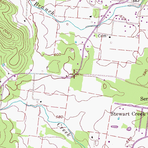 Topographic Map of Jordan Acres, TN