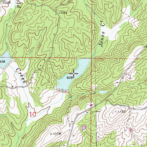 Topographic Map of High Pine Creek Lake Number 4, AL