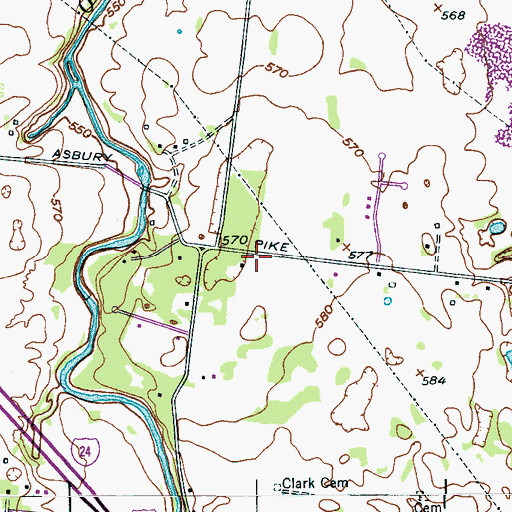 Topographic Map of Kings Estates, TN