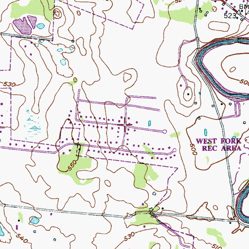 Topographic Map of Lake Farm Estates, TN