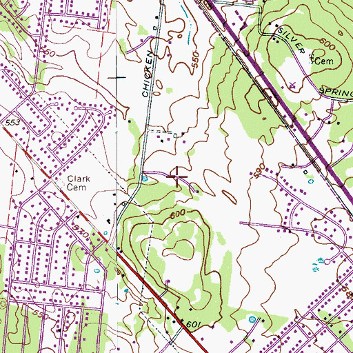 Topographic Map of Lamb, TN