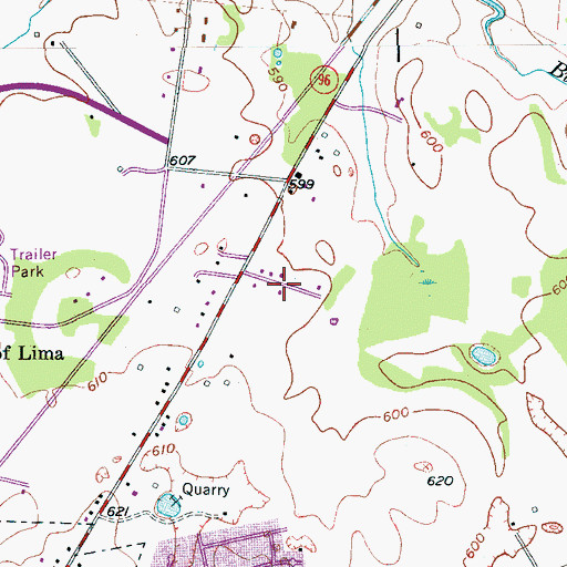 Topographic Map of Lascassas Villa, TN