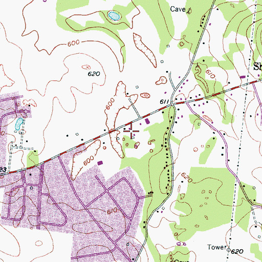 Topographic Map of Lillard Farm Estates, TN