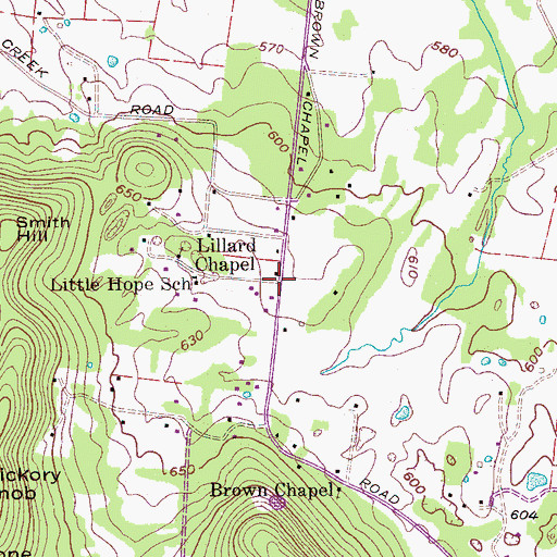 Topographic Map of Little Hope, TN