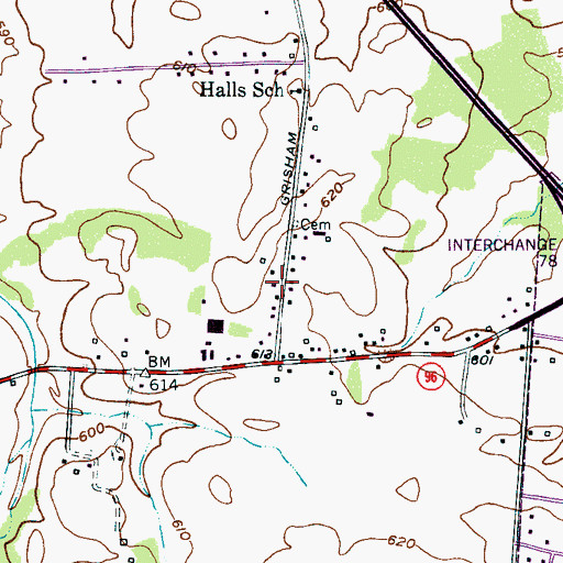 Topographic Map of Manson Manor, TN