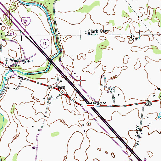 Topographic Map of Manson Park, TN