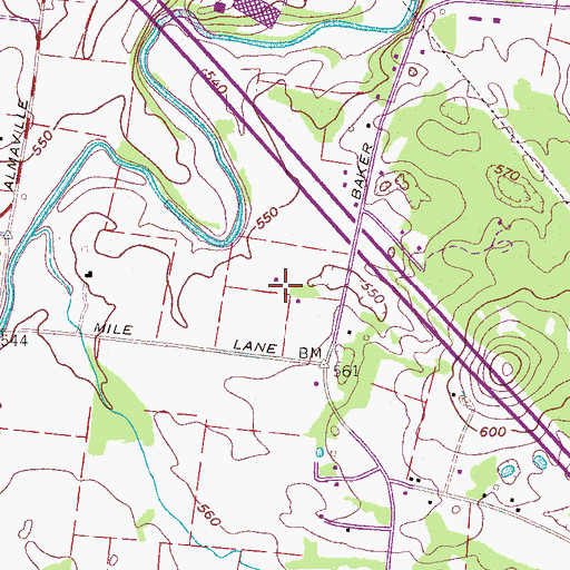 Topographic Map of McAndore Estates, TN