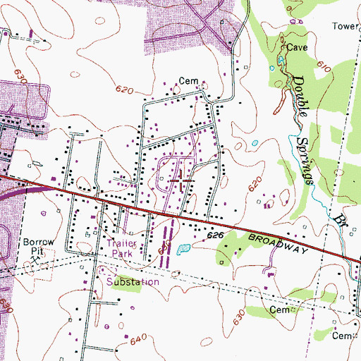 Topographic Map of McFarlin, TN