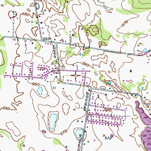 Topographic Map of Nestledown Estates, TN