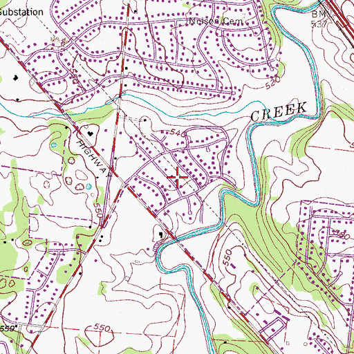 Topographic Map of Oak Valley, TN