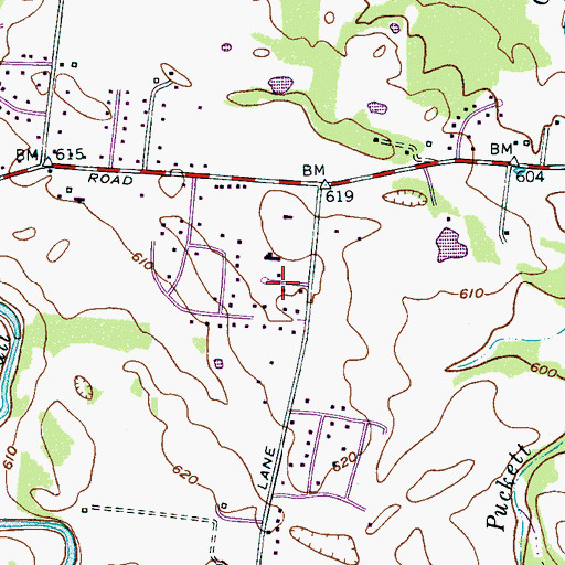 Topographic Map of Old South Estates, TN