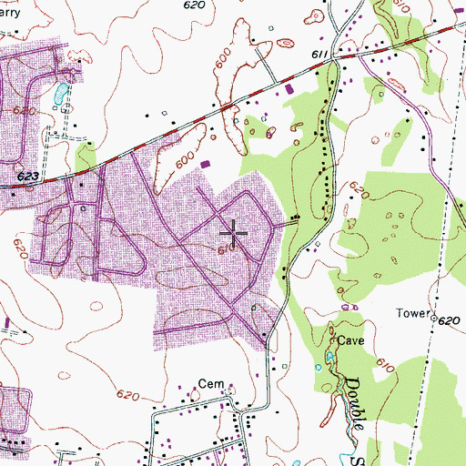Topographic Map of Park Manor, TN