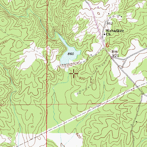 Topographic Map of Highpine Creek Watershed Dam Number 1, AL