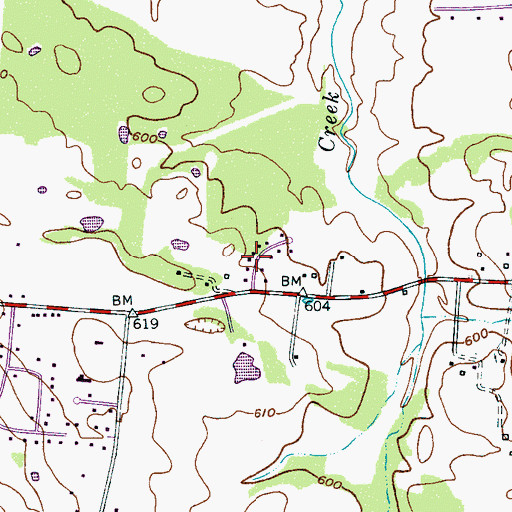 Topographic Map of Paschal Estates, TN