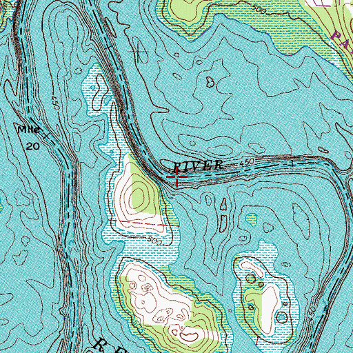 Topographic Map of Perrys Ford (historical), TN