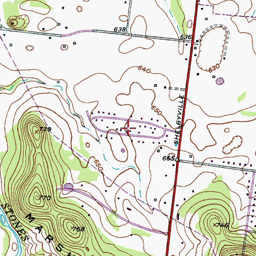 Topographic Map of Palmer Acres South, TN