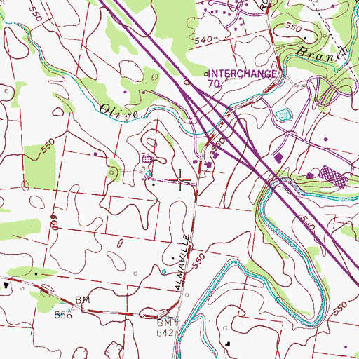 Topographic Map of Quail Ridge, TN