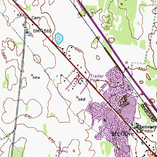 Topographic Map of Reynolds, TN
