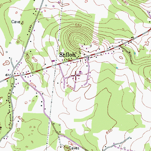 Topographic Map of Ridgecrest Acres, TN