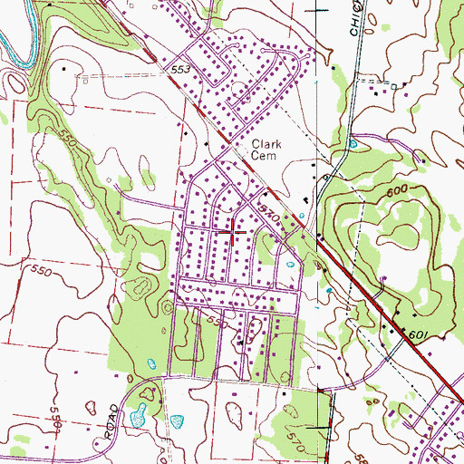 Topographic Map of Rosewood Park, TN